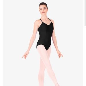 Mirella Adult Cotton Camisole Leotard M in Black